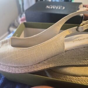 Natural Soul Cream Wedge Slingbacks